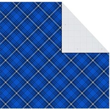 Karokstore Düz Sarma Kağıt Çarşaflar Tersinde Kesik Çizgiler ve Hediye Etiketi Mühürleri (12 Katlı Sayfa, 16 Çıkartma) Mavi ve Gümüş Kar Taneleri, Geyik Ormanı Sahnesi, Mavi Ekose Ekose