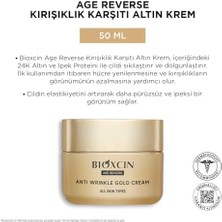 Karokstore Bioxcin Age Reverse Kırışıklık Karşıtı Altın Krem 50 ml – 24K Altın, Ipek Proteini, Pantenol ve Zeytinyağı Içerikli – Cilt Sıkılaştırıcı ve Nemlendirici