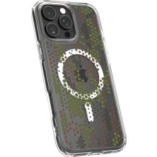 Karokstore 16 Pro Max ile Uyumlu Ince Magsafe Kılıf Ultra Hybrid Sararma Karşıtı Duraclear Hava Kanalı Teknolojisi Askeri Sınıf Koruma Magfit Digital Camo Tasarım Kapak - ACS08007