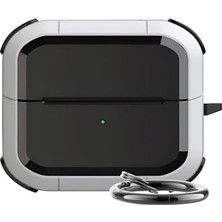 Karokstore Galaxy Buds 3 Pro, Buds 3 ve Buds 3 Fe ile Uyumlu Darbelere Karşı Ultra Güçlü Çift Renkli Sert Kenarlı Mat Silikon Kılıf (Beyaz)