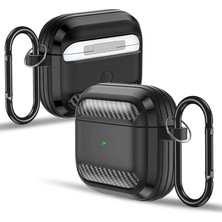 Karokstore 3. Nesil ile Uyumlu Silikon Kılıf Fiber Karbon Görünüm Premium Kılıfı (Siyah)