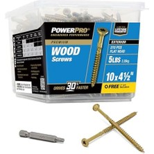 Karokstore Power Pro 48616 Ahşap Vidalar, 10 x 4-1/2 Inç, Premium Dış Mekan Güverte Vidaları, Paslanmaya Dayanıklı, Epoksi Kaplı Bronz, 5 Lb Küvet, 237 Adet