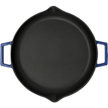 Karokstore Metal Döküm Kızartma Tavası, Metal Kulplu, 26 Cm, Mavi