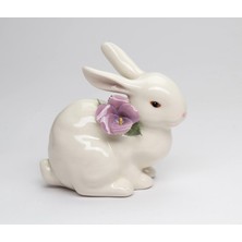 Karokstore Gifts Fildişi Porselen Tavşan Çömelen Fig, Beyaz