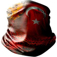Motobir Baf-Bandana Türk Bayrak Kırmızı Lav Desen