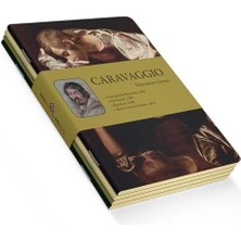 Karokstore Narcissism Series - A5, Caravaggio 4'lü Defter Seti I, Çizgisiz, Toplam 256 Sayfa, Her Biri 64 Sayfa, Tel Dikiş, Esnek Kapak, Oval Kenar, Tuval Doku, 60 Gram, Sarı Krem Renk