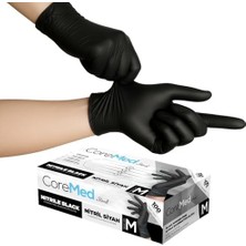 Karokstore Siyah Nitril Eldiven - Tek Kullanımlık, Pudrasız, Çok Amaçlı, 100&APOS;LÜ Kutu - Dayanıklı ve Esnek