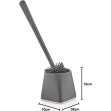 Karokstore Ororitoli  Silikon Klozet Wc Tuvalet Fırçası Gri Kare