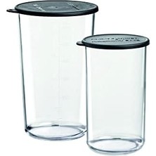 Karokstore Bamix - Cam Bardak Seti, 400 ml / 700 Ml, Isıya Dayanıklı, Cam, Kapak Dahil