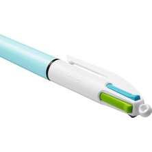 Karokstore 4 Colours Fun Tükenmez Kalem, 12'li Kutu, 1.0mm Uç, Tek Kalemde Pembe, Mor, Turkuaz ve Açık Yeşil Renkler