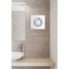 Karokstore Hiva Banyo ve Tuvalet Aspiratörü, 280 M³/h Debi, 45 Db Sessiz, 20 W Enerji, Ipx4 Su Sıçrama Korumalı, 230 V, 50 Hz, Duvar Tavan Uyumlu, Dekoratif, 150 mm Çap, Beyaz Havalandırma Fanı
