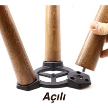 Karokstore 3 Adet Mobilya Zigon Sehpa Ayak Aparatı Masa Üçlü Plastik Bağlantı Açılı Dereceli Ayak Tabanı