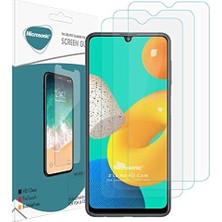 Karokstore Galaxy M32 4g Screen Protector Glass Cam Ekran Koruyucu (3'lü Paket) [galaxy M32 4g ile Uyumlu Ekran Koruyucu - Şeffaf]