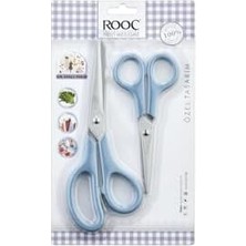 Karokstore Premium Serisi Ergonomik Saplı Çelik Gıdaya Temasa Uygun 2'li Mutfak Makası, Mavi