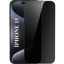 Elixem İphone 15 Uyumlu Tam Kaplayan Hayalet Ekran Koruyucu Temperli Cam