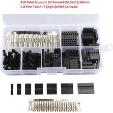 Hatfon 310 Adet Dupont Jst Konnektör Seti 2,54MM 1-8 Pim Takım 7 Çeşit Şeffaf Çantada