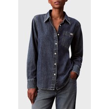 Calvin Klein Pamuklu Regular Fit Klasik Yaka Kot Gömlek LV047E742G3UA Bayan Kot Gömlek LV047E742G 3ua