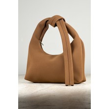 Soft Süet Dokulu Düğüm Detaylı Kadın Hobo Omuz Çantası