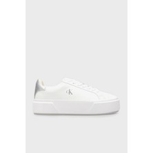 Calvin Klein Logolu Deri Kalın Taban Sneaker Ayakkabı YW0YW019290LC Bayan Ayakkabı YW0YW01929 0lc