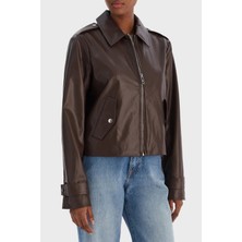 Calvin Klein Relaxed Fit Klasik Yaka Fermuarlı Logolu Ceket LV047E501G2IN Bayan Ceket LV047E501G 2ın