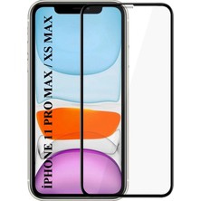 Elixem İphone 11 Pro Max İphone XS Max Uyumlu Tam Kaplayan 5D Çerçeveli Ekran Koruyucu Temperli Cam