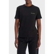 Calvin Klein Logolu Pamuklu Regular Fit Bisiklet Yaka T Shirt LV047E809GUB1 Bayan T Shirt LV047E809G Ub1