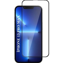 Elixem İphone 13 Pro Max Uyumlu Tam Kaplayan 5D Çerçeveli Ekran Koruyucu Temperli Cam