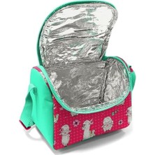 Karokstore Kız Çocuk Yeşil Pembe Lama Okul Beslenme Çantası - Thermo Yalıtımlı