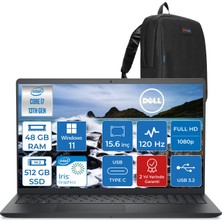 Dell Vostro 3530 Intel Core I7-1355U 48GB 512GB SSD Intel Iris Xe 15.6 Inç 120Hz Fhd 1920X1080 WIN11PRO Taşınabilir Bilgisayar N1601PVNB3530P17+ZETTAÇANTA