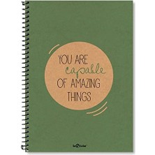 Karokstore Lé 2015075/3 Eco Sert Kapaklı, Spiralli, Sarı Kağıtlı, 200 Sayfa Yeşıl