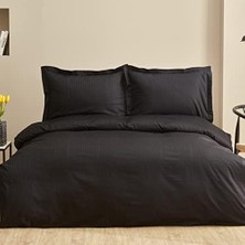 Karokstore Uniq %100 Pamuk Çift Kişilik Nevresim Takımı Siyah