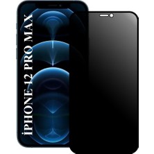Elixem İphone 12 Pro Max Uyumlu Tam Kaplayan Hayalet Ekran Koruyucu Temperli Cam