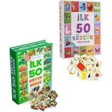 Karokstore Oyuncak Minik Bebeğimin Ilk 50 Sözcük Kartları ve Ilk 50 Meyve Sebze Kartları Kart Set 2'li Set Anaokulu ve Kreş Seviyesi Için Uygun