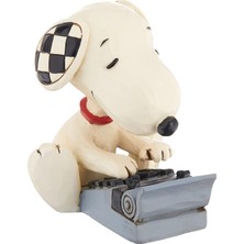 Karokstore Jim Shore Peanuts Snoopy Yazma Minyatür Heykelcik, 7,5 Cm, Çok Renkli
