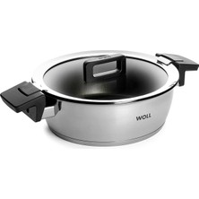 Karokstore 824NC Concept Kapaklı Kızartma Tenceresi, 24 cm Çap, 7 cm Yüksekliğinde, 3,6 L, Tüm Ocak Türleri Için Uygundur, Paslanmaz Çelik, 200