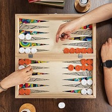 Karokstore Retro Tasarımlı El Yapımı Tavla Seti