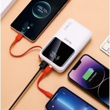 Karokstore H007 20000 Mh Pd 45W ve USB 120W Fast Hızlı Şarj Dahili Type C ve Lightning Kablolu Dünya Standartlarına Uygun Polymer Batarya Birebir Amper LCD Göstergeli Powerbank