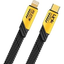 Karokstore Linktech K473 Mecha Style Type-C To Lightning 27W 1.2mt Şarj Kablosu Sarı