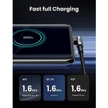 Karokstore Ugreen 18W, USB To 90 Derece Usb-A & Usb-C Kablo, 1 Metre, Siyah, ACBUGN50941