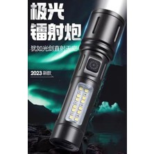 Karokstore 603 USB Şarjlı Yüksek Güç Spot Uzun LED El Feneri Zumlanabilir Ultra Parlak Acil Aydınlatma Feneri