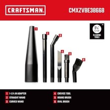 Karokstore Craftsman CMXZVBE38668 1-1/4 Inç. 6 Parça Islak/kuru Vakum Mikro Temizleme Ek Kiti, Siyah
