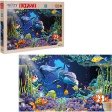 Karokstore Puzzle 100 Lüks Sevimli Yunus ve Balıklar