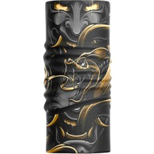Motobir Baf-Bandana Siyah Gold Yılanlı Şeytan