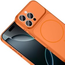 Karokstore 16 Pro Max ile Uyumlu Kılıf Turuncu Sorm Kablosuz Şarj Özellikli Kapak (16 Pro Max ile Uyumlu, Turuncu)