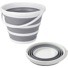 Karokstore Pazar Kapısı Pratik Katlanabilir Akordiyon Plastik Kova 12,8 Lt