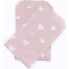 Karokstore Kalp Desenli Kese Kağıdı, Kraft 11X20-100 Adet
