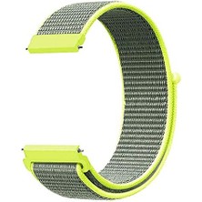 Karokstore Honor 2 46MM Için Hasırlı Kordon Woven Sport Loop Sarı [honor 2 46MM ile Uyumlu Kordon - Sarı]