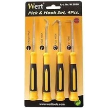 Karokstore W 2690, Deliçi Biz Iğnesi ve Kanca Seti, 4 Parça, Siyah, Turuncu, Gri