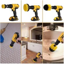 Karokstore 3lü Matkap Ucu Banyo Küvet Duşakabin Araba Tekerliği Koltuk Yıkama Temizleme Fırçası Seti, Renkli, Küçük