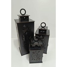 Karokstore Ahşap Dekoratif Mumluk Siyah 2